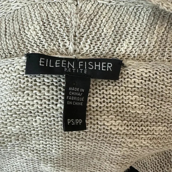 Eileen Fisher Linen Blend Tan Open Cardigan PS - Picture 4 of 4